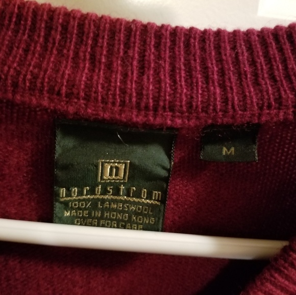 Burgandy Lambswool V-Neck Sweater - Picture 5 of 5